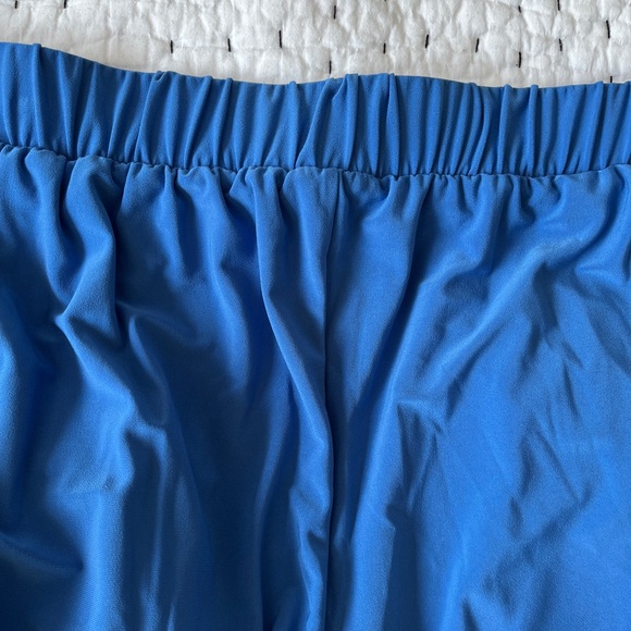 1. State Wide Leg Slit Hem Envelope Palazzo Pant In Harbour Wave Blue - Picture 10 of 14